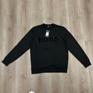 New Hugo Boss Black Patch Crewneck sweater Pullover Size Large L B11